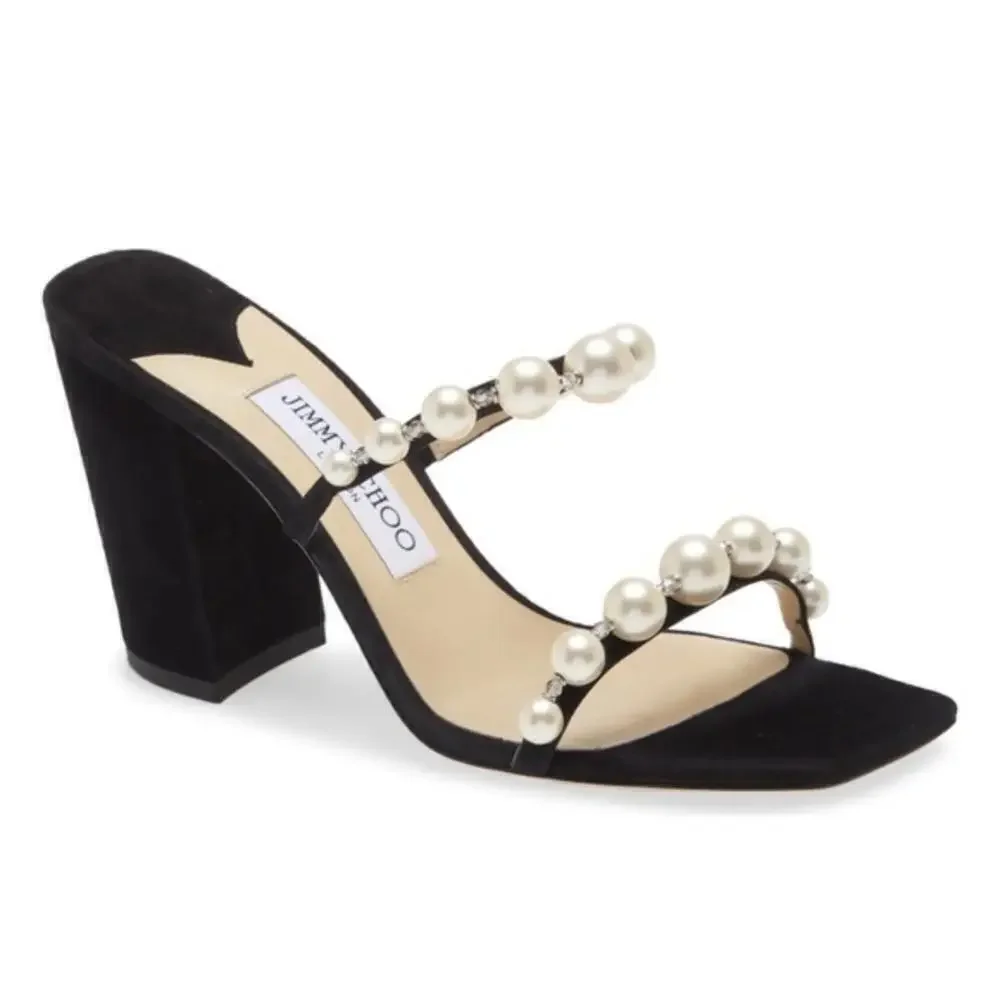 New Jimmy Choo Amara Embellished slide sandal‎ size 38.5EU
